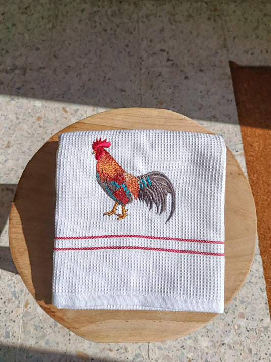 Paño con Dibujo Bordado - Gallo